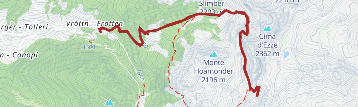 Route map: Trekking - Rifugio Sette Selle – Sasso Rosso